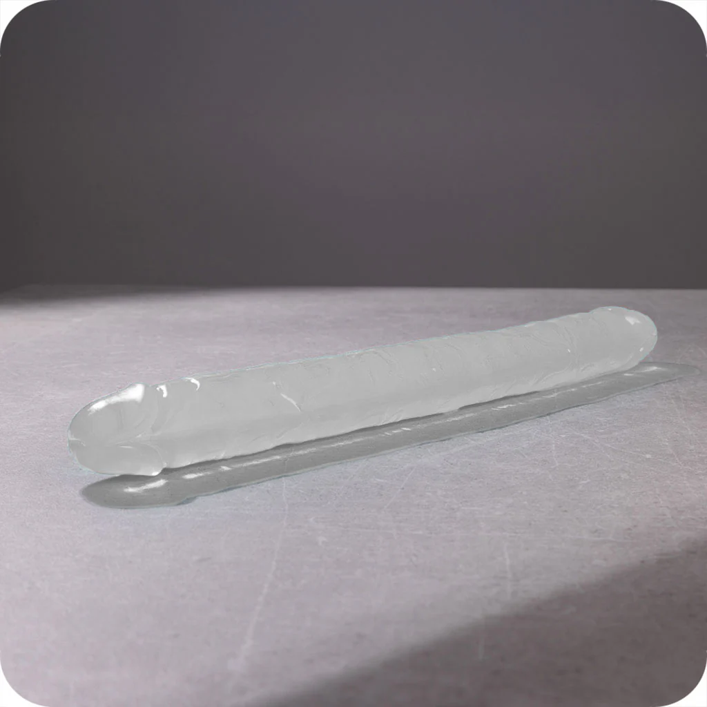 RealRock Crystal Jelly 18 Inch Double Dildo in Clear - Image 3