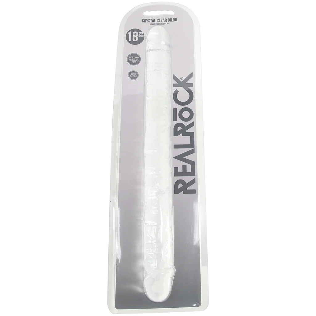 RealRock Crystal Jelly 18 Inch Double Dildo in Clear - Image 9