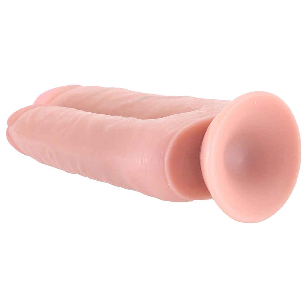 RealRock Double Trouble 7 and 8 Inch Double Dildo in Light - Image 5
