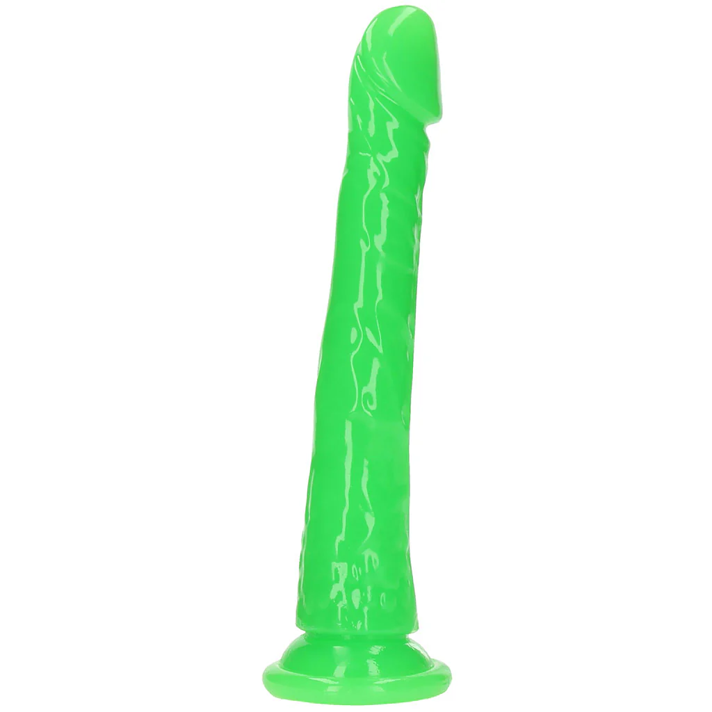 RealRock Glow In The Dark 10 Inch Slim Dildo in Green - Image 7