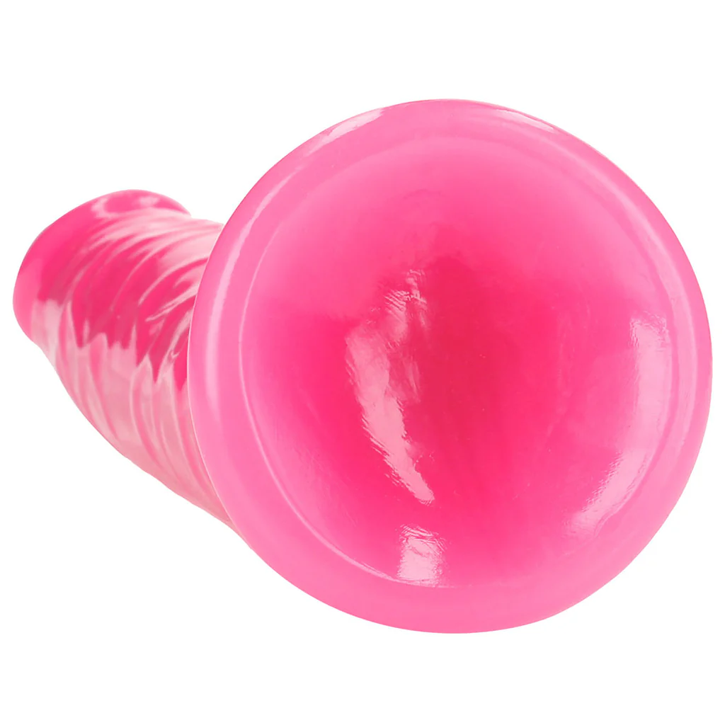 RealRock Glow In The Dark 10 Inch Slim Dildo in Pink - Image 5