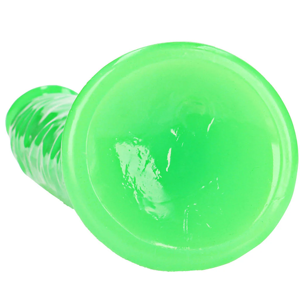 RealRock Glow In The Dark 11 Inch Slim Dildo in Green - Image 5