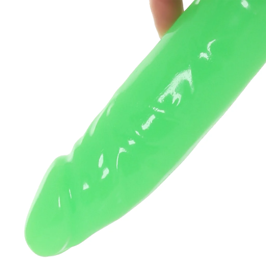 RealRock Glow In The Dark 11 Inch Slim Dildo in Green - Image 6