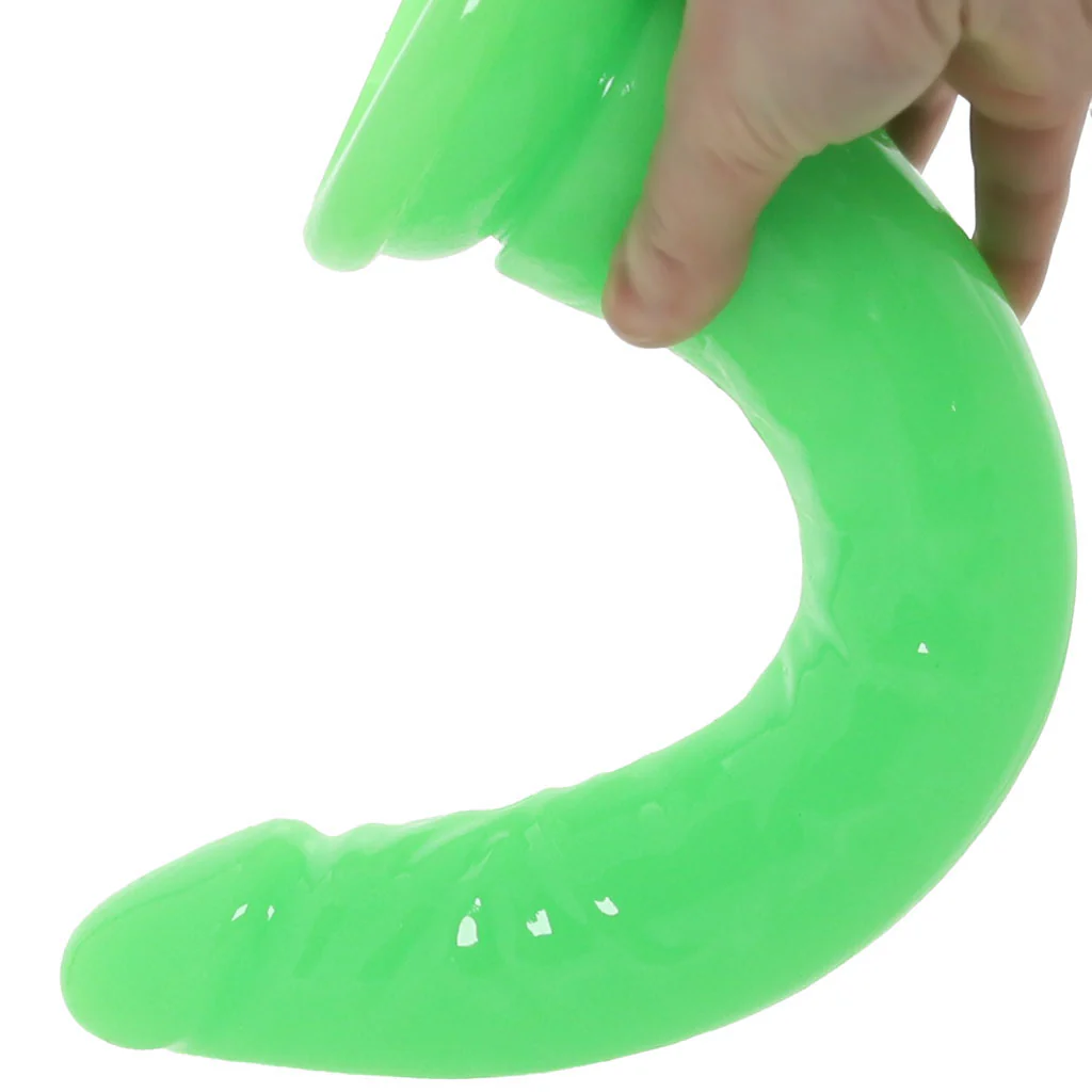 RealRock Glow In The Dark 11 Inch Slim Dildo in Green - Image 7