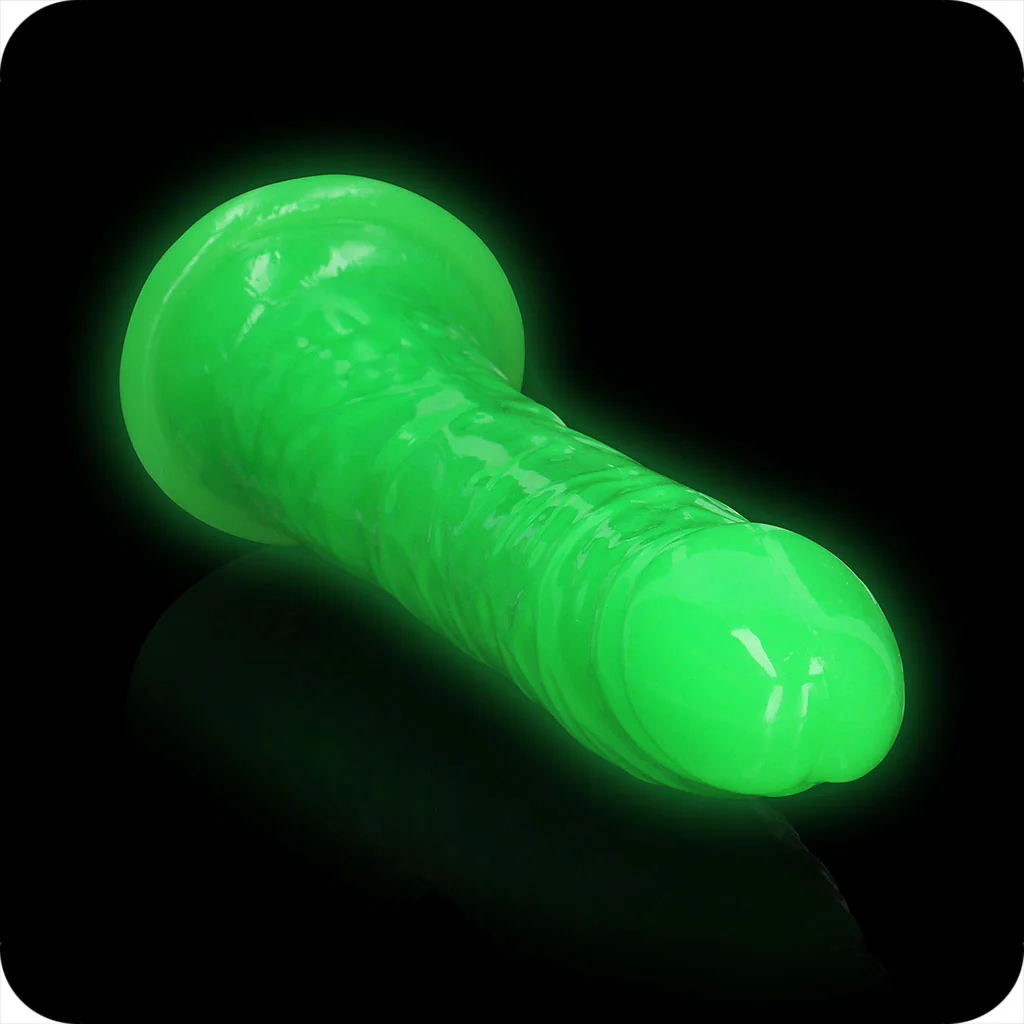 RealRock Glow In The Dark 11 Inch Slim Dildo in Green - Image 8