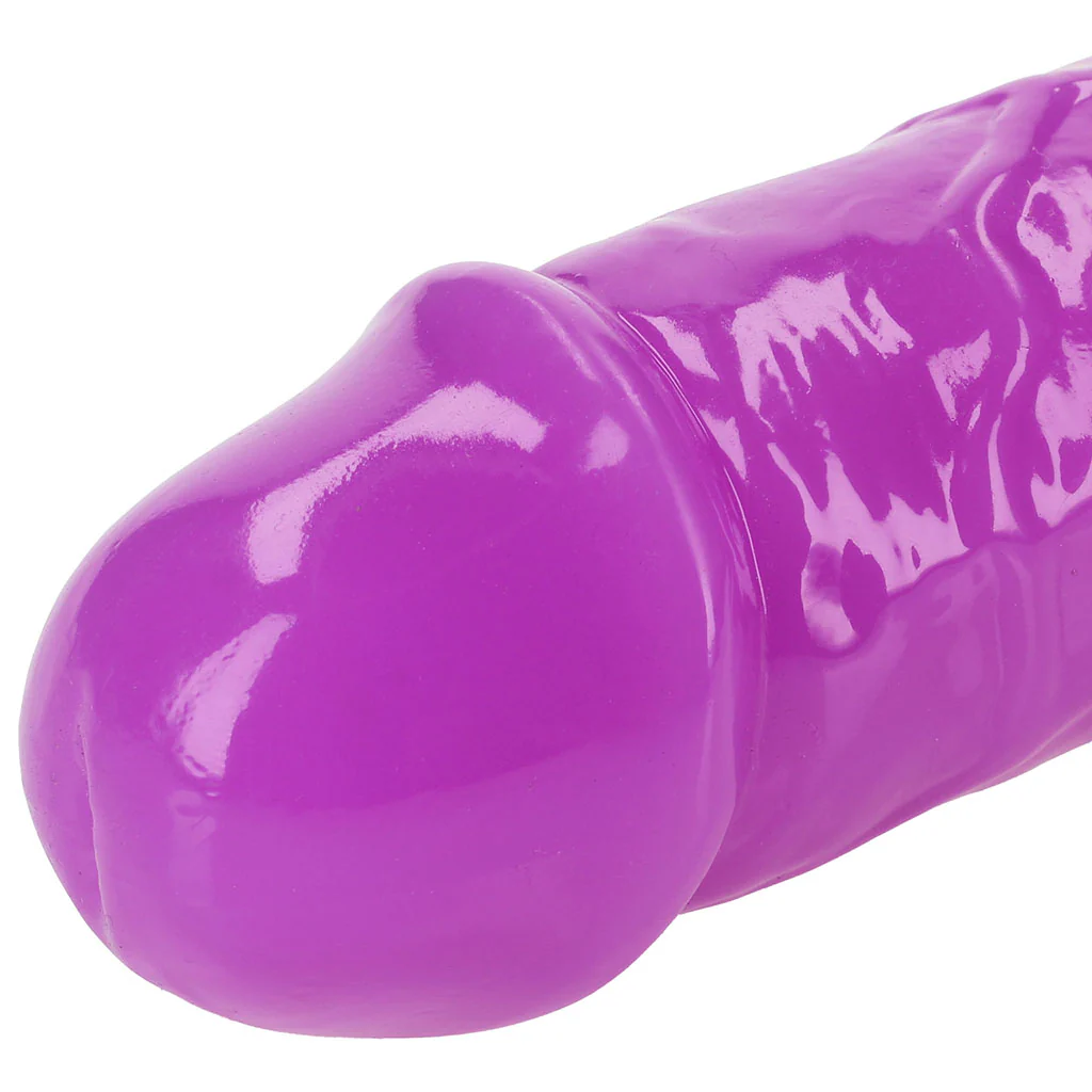 RealRock Glow In The Dark 12 Inch Double Dildo in Purple - Image 2