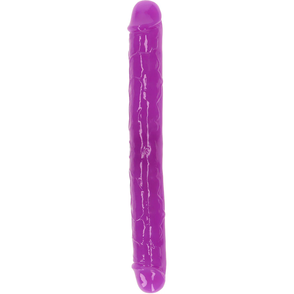 RealRock Glow In The Dark 12 Inch Double Dildo in Purple - Image 3