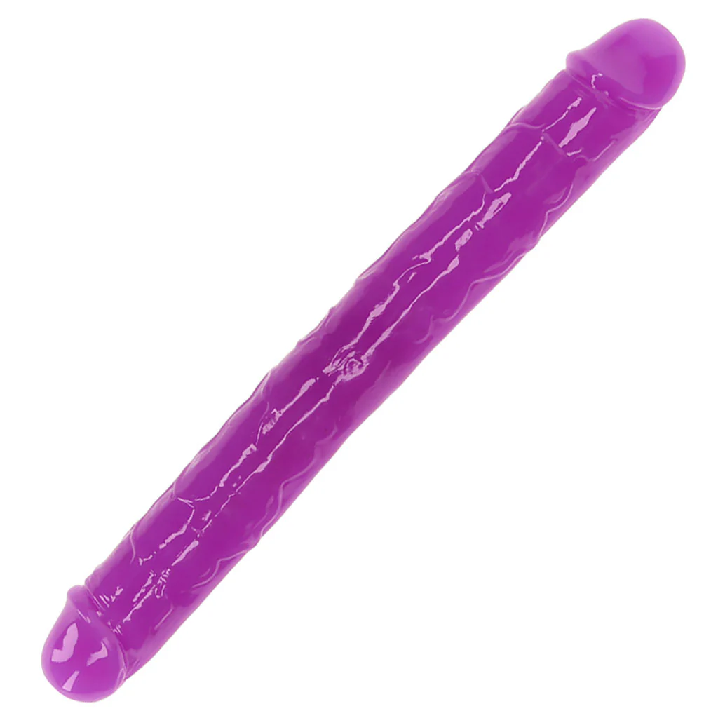 RealRock Glow In The Dark 12 Inch Double Dildo in Purple - Image 7