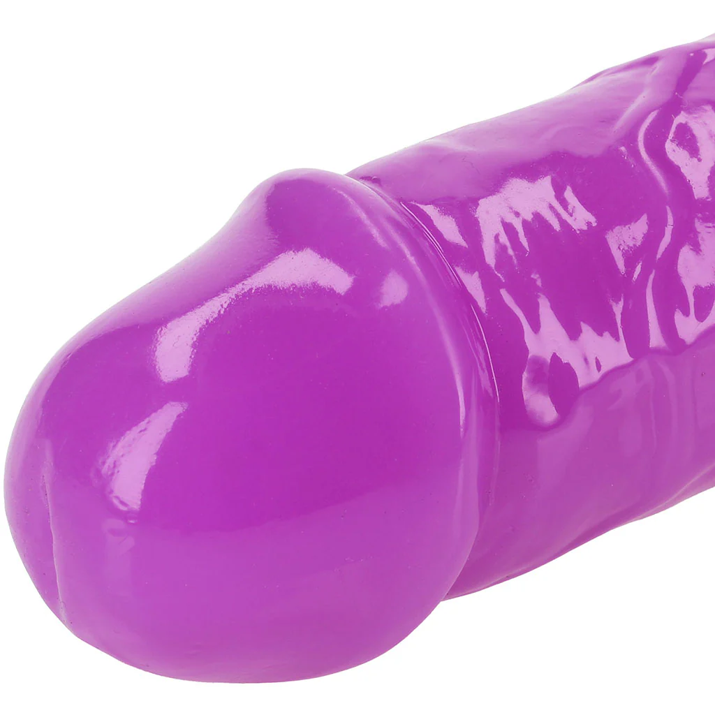 RealRock Glow In The Dark 15 Inch Double Dildo in Purple - Image 2