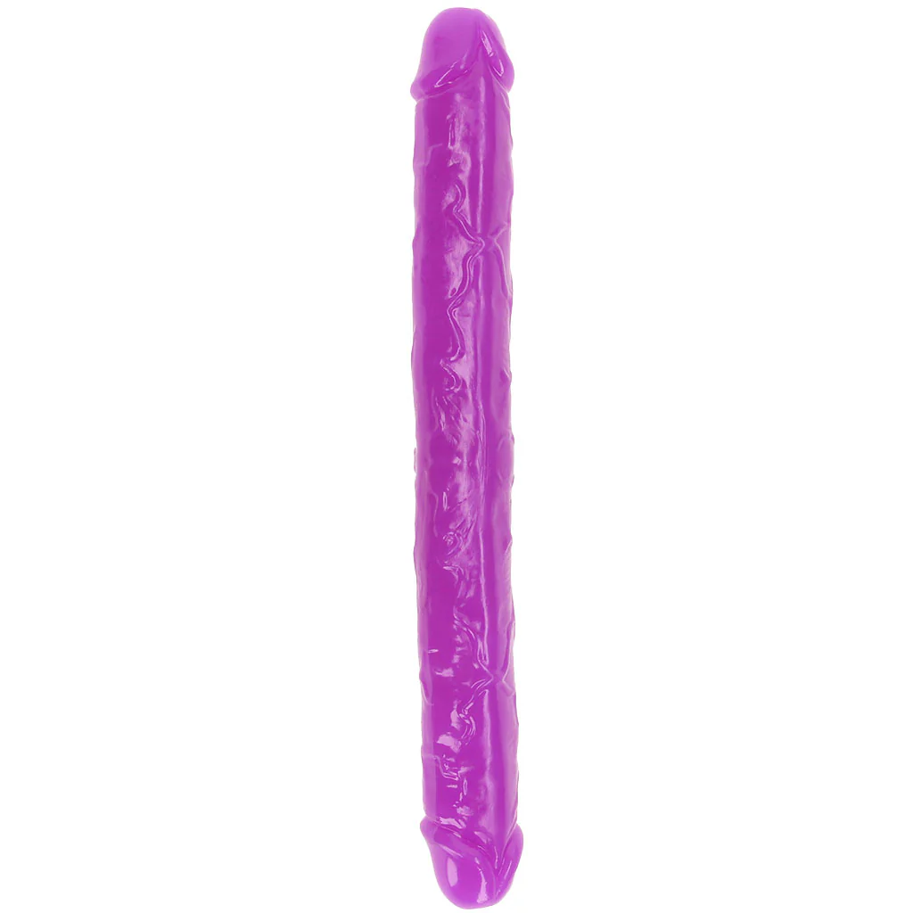 RealRock Glow In The Dark 15 Inch Double Dildo in Purple - Image 5