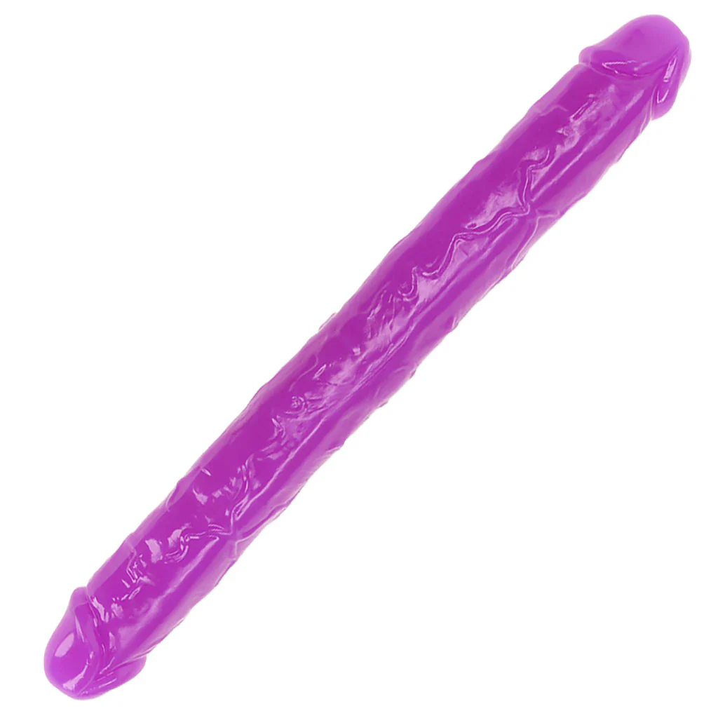 RealRock Glow In The Dark 15 Inch Double Dildo in Purple - Image 7