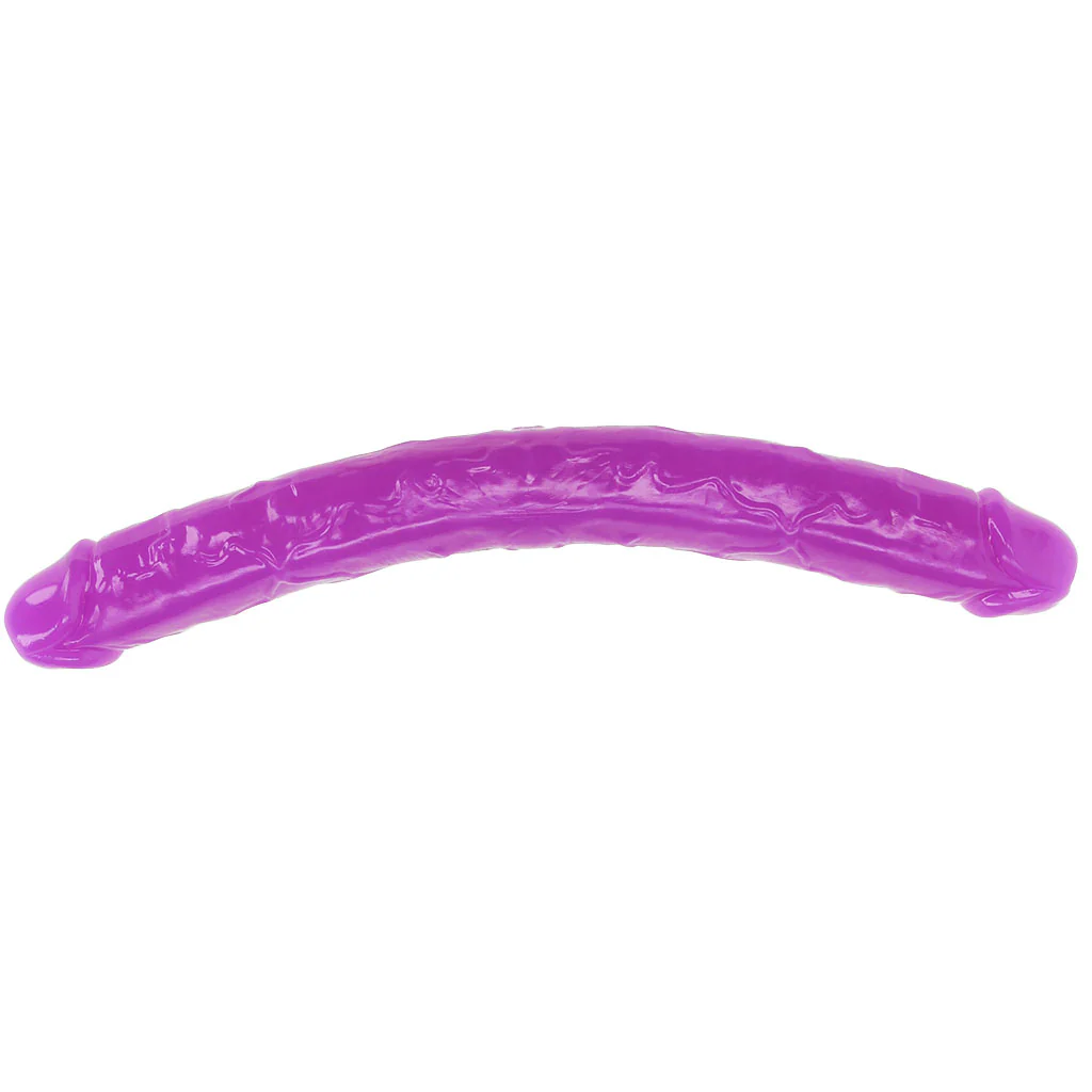 RealRock Glow In The Dark 15 Inch Double Dildo in Purple - Image 8