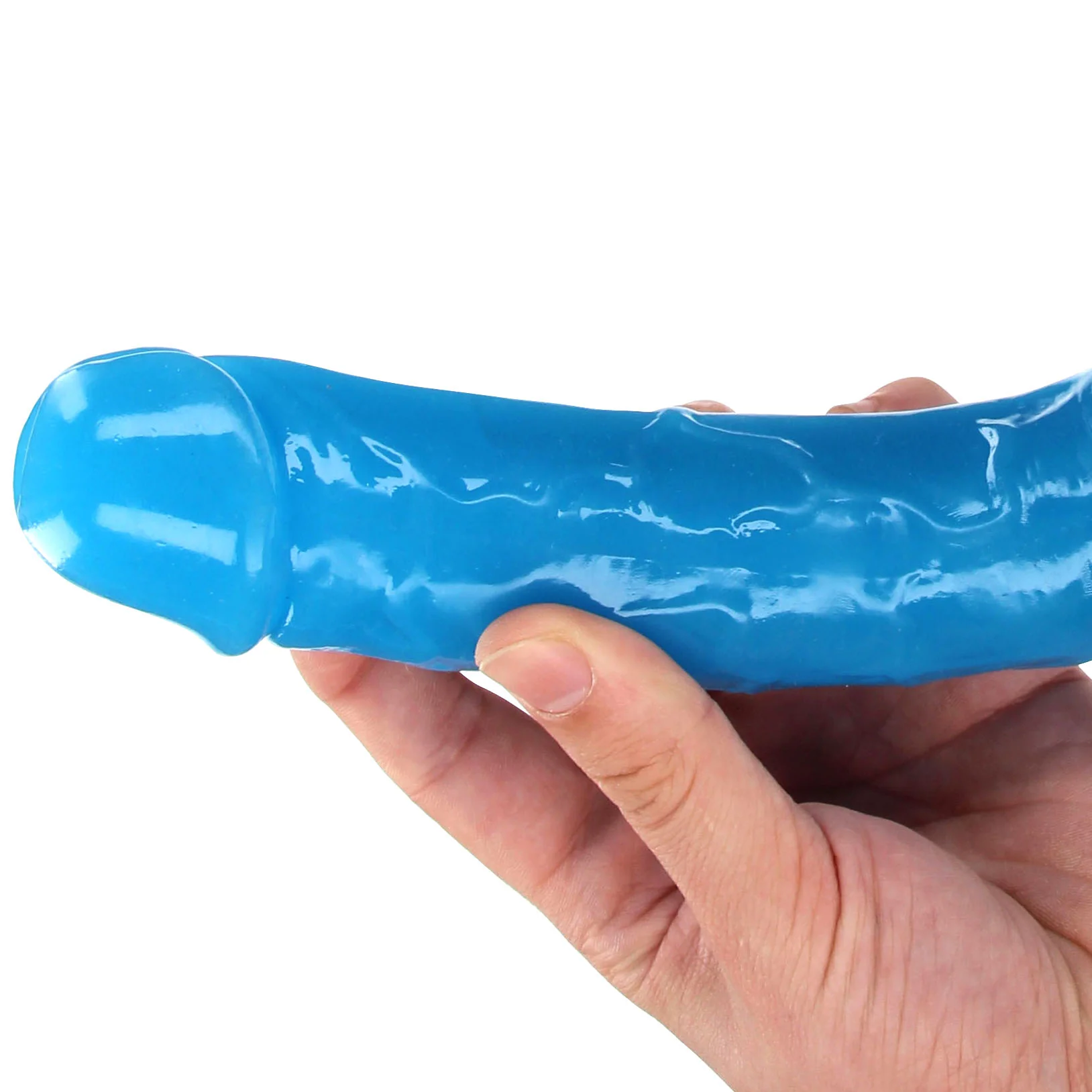 RealRock Glow In The Dark 15 Inch Double Dildo in Blue - Image 6