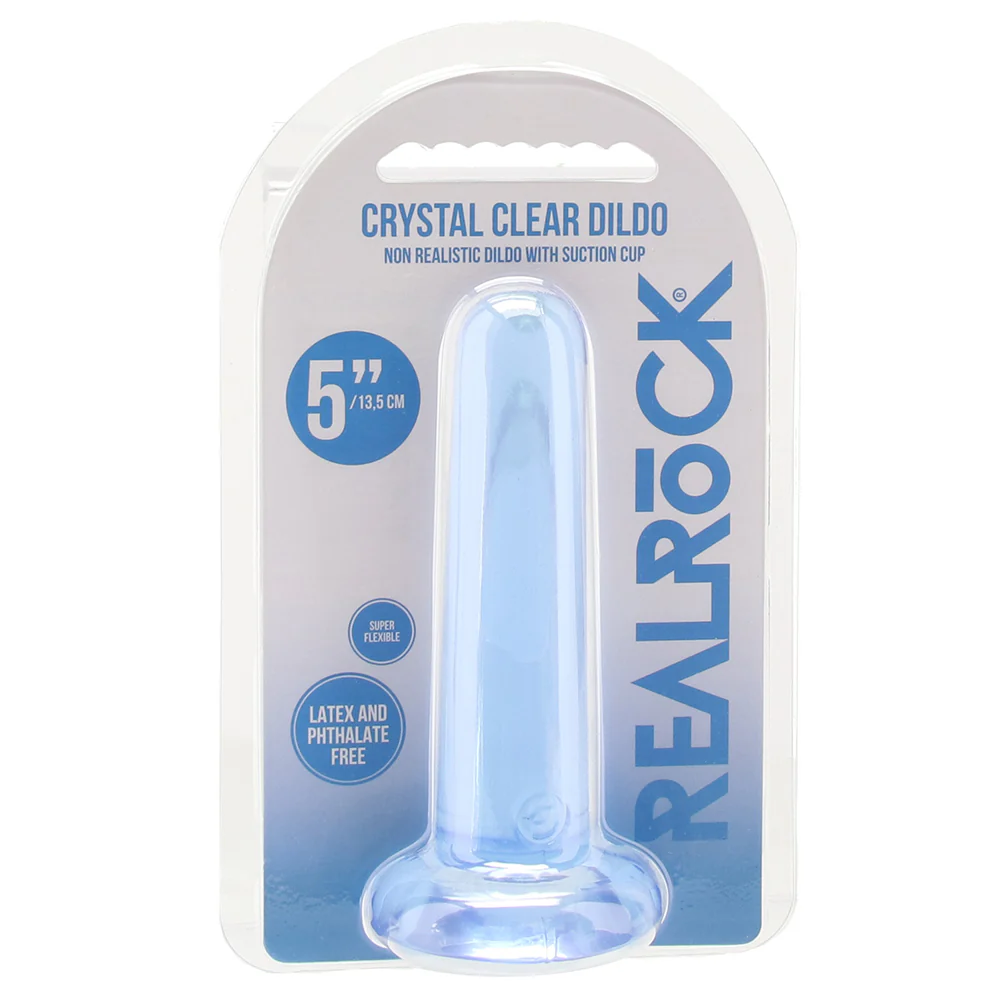 RealRock 5 Inch Straight Dildo in Blue - Image 6