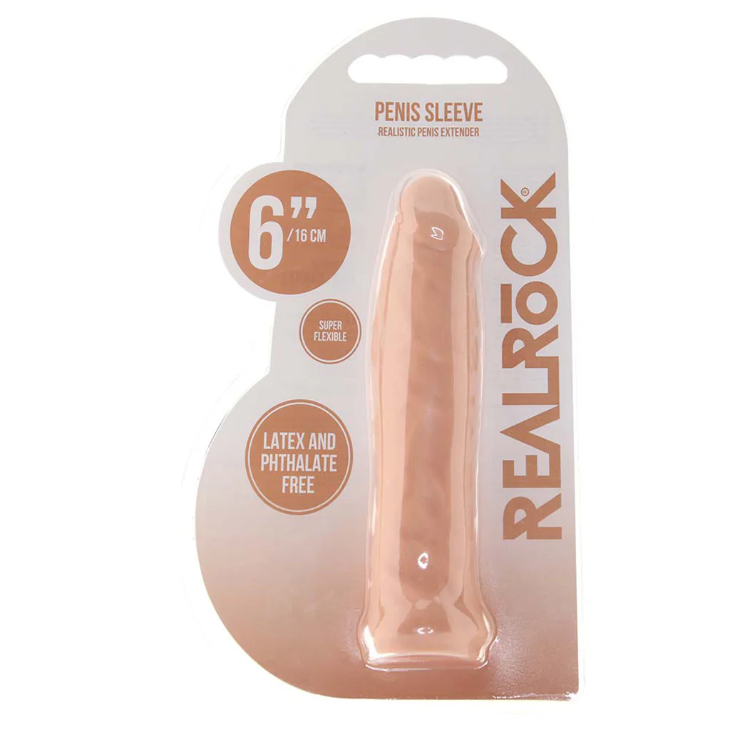 RealRock Penis Sleeve 6 Inch Extender in White - Image 6
