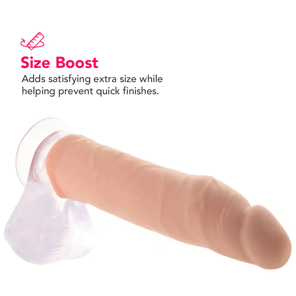 RealRock Penis Sleeve 7 Inch Extender in White - Image 2
