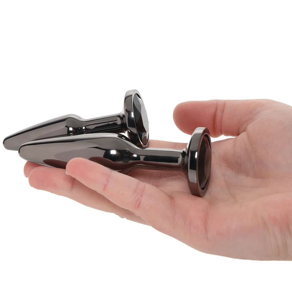 Rear Assets 2 Piece Butt Plug Kit in Gunmetal - Image 4