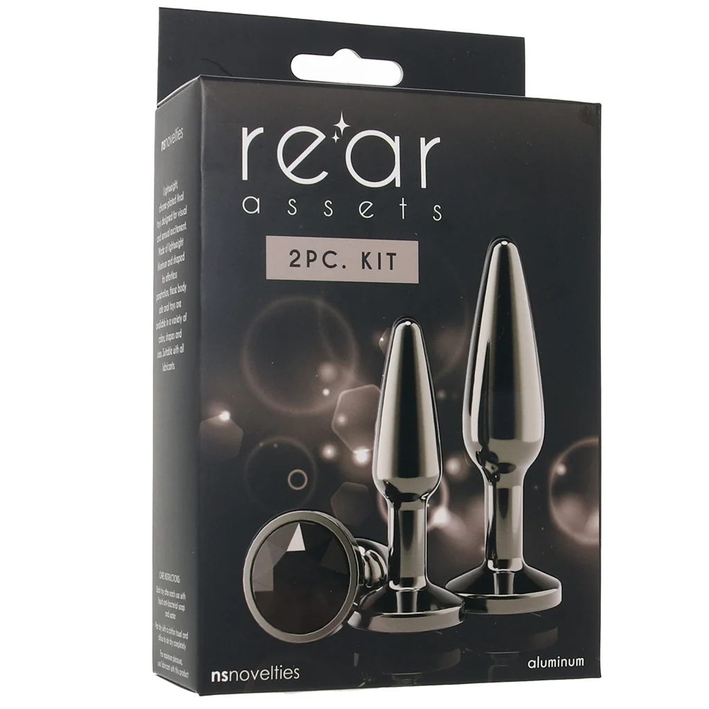 Rear Assets 2 Piece Butt Plug Kit in Gunmetal - Image 9