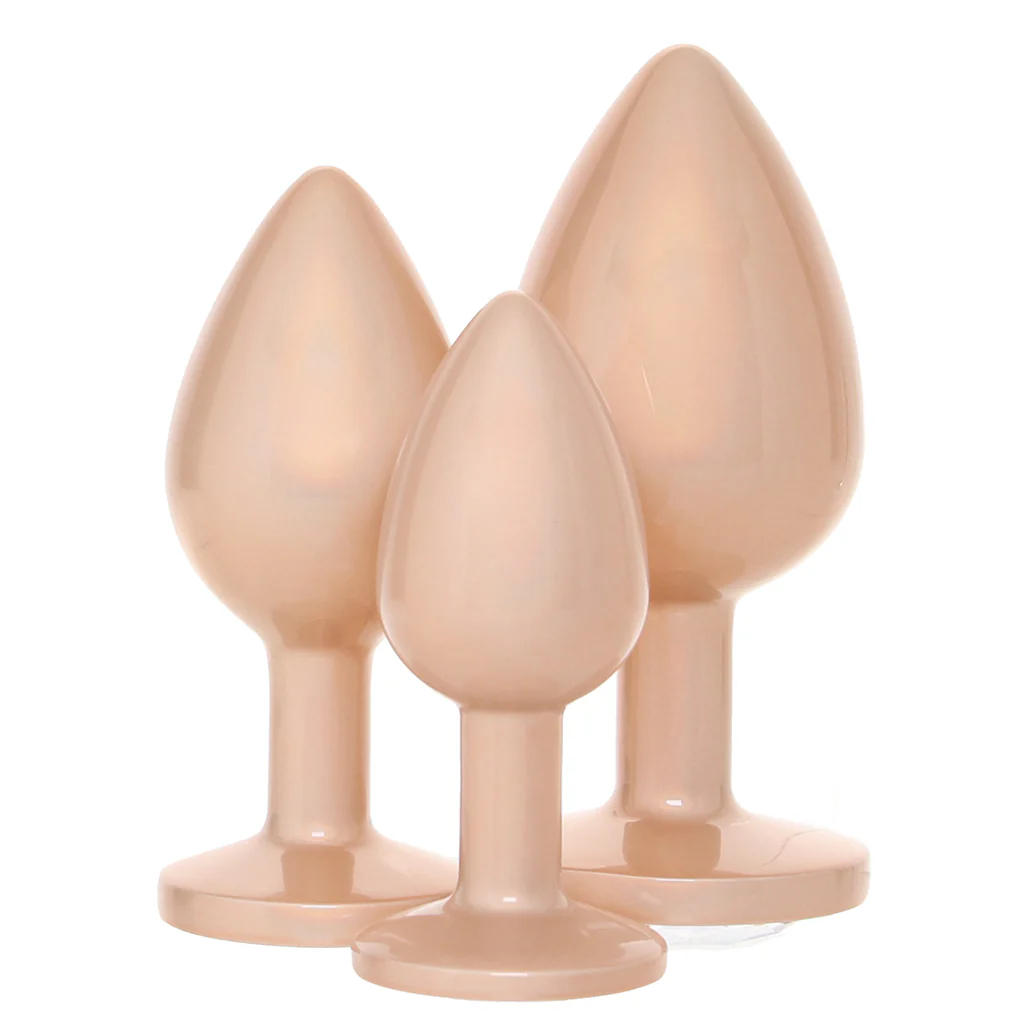 Rear Assets 3 Piece Metal Butt Plug Kit in Champagne - Image 3