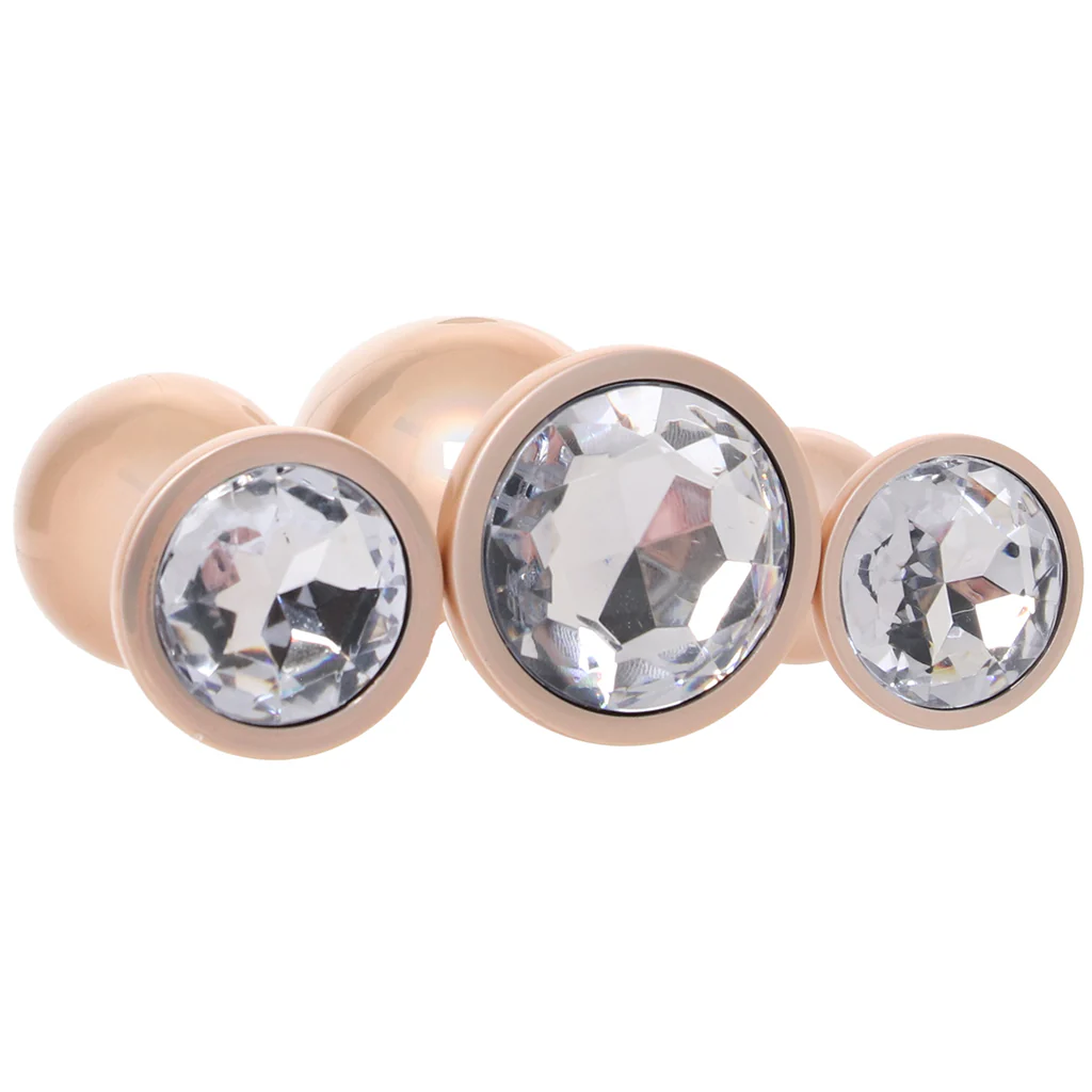 Rear Assets 3 Piece Metal Butt Plug Kit in Champagne - Image 5