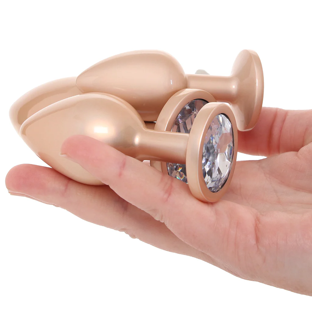 Rear Assets 3 Piece Metal Butt Plug Kit in Champagne - Image 6