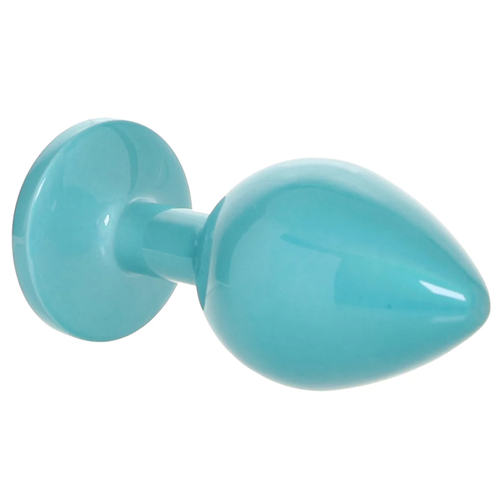 Rear Assets Medium Metal Butt Plug in Teal - Image 2