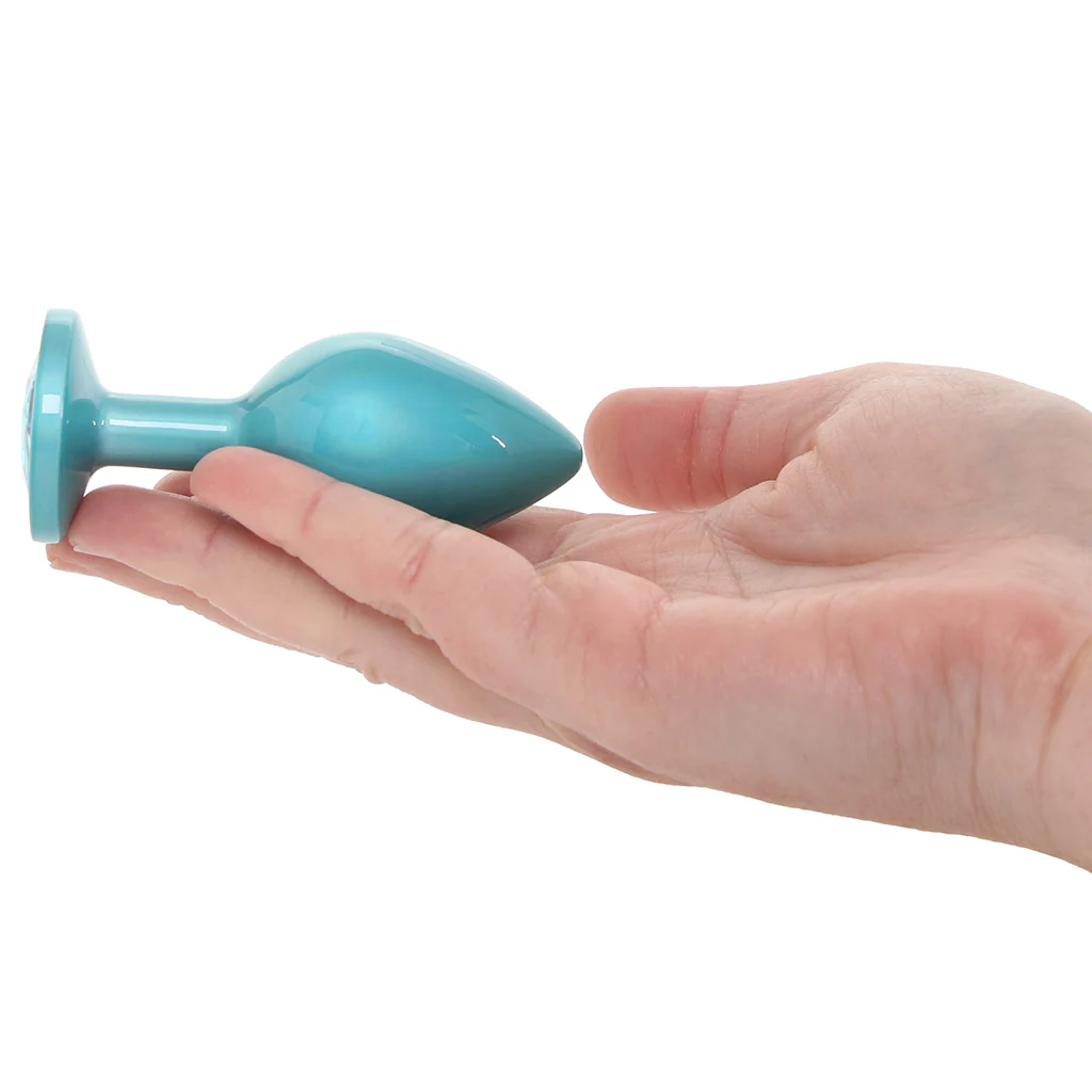 Rear Assets Medium Metal Butt Plug in Teal - Image 4