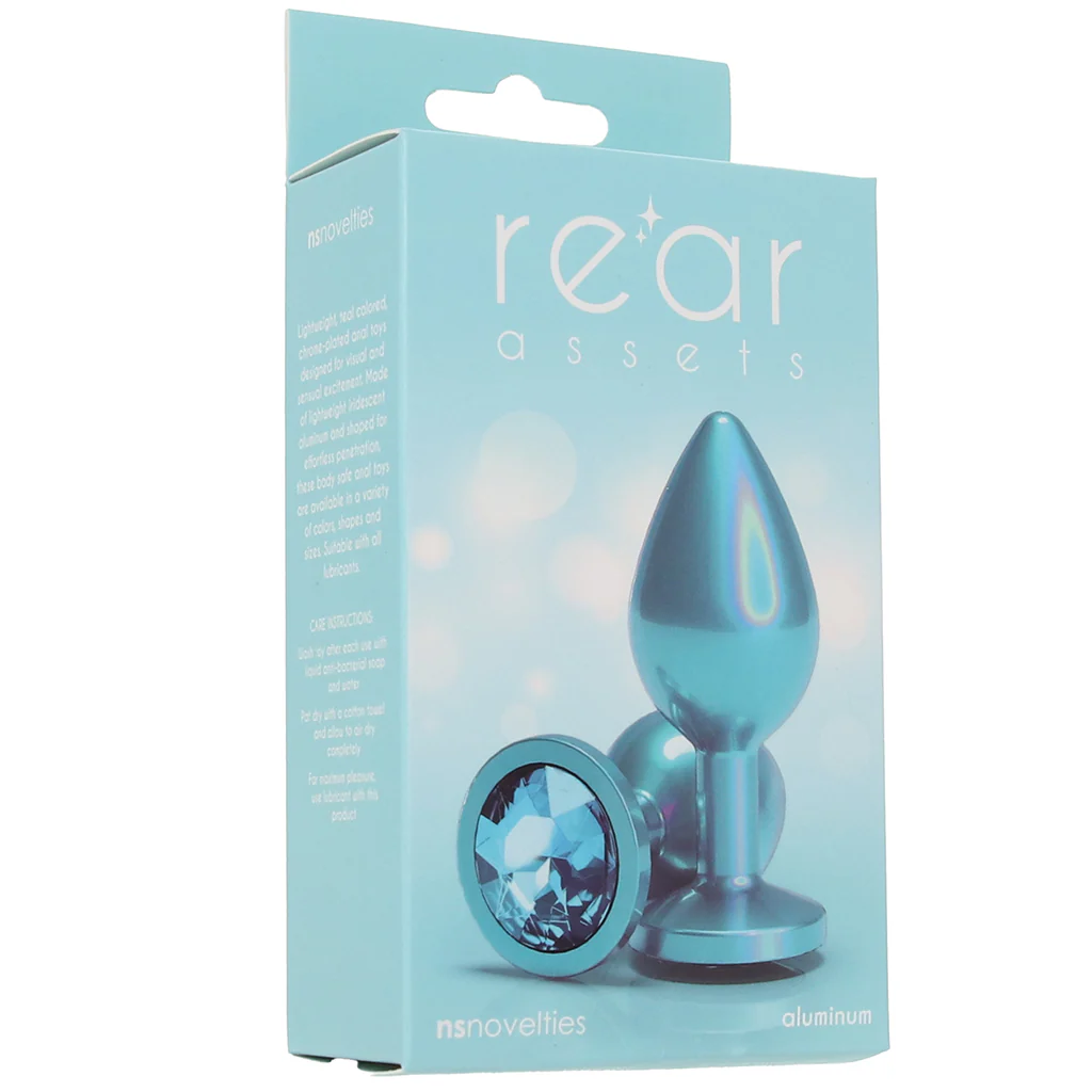 Rear Assets Medium Metal Butt Plug in Teal - Image 9