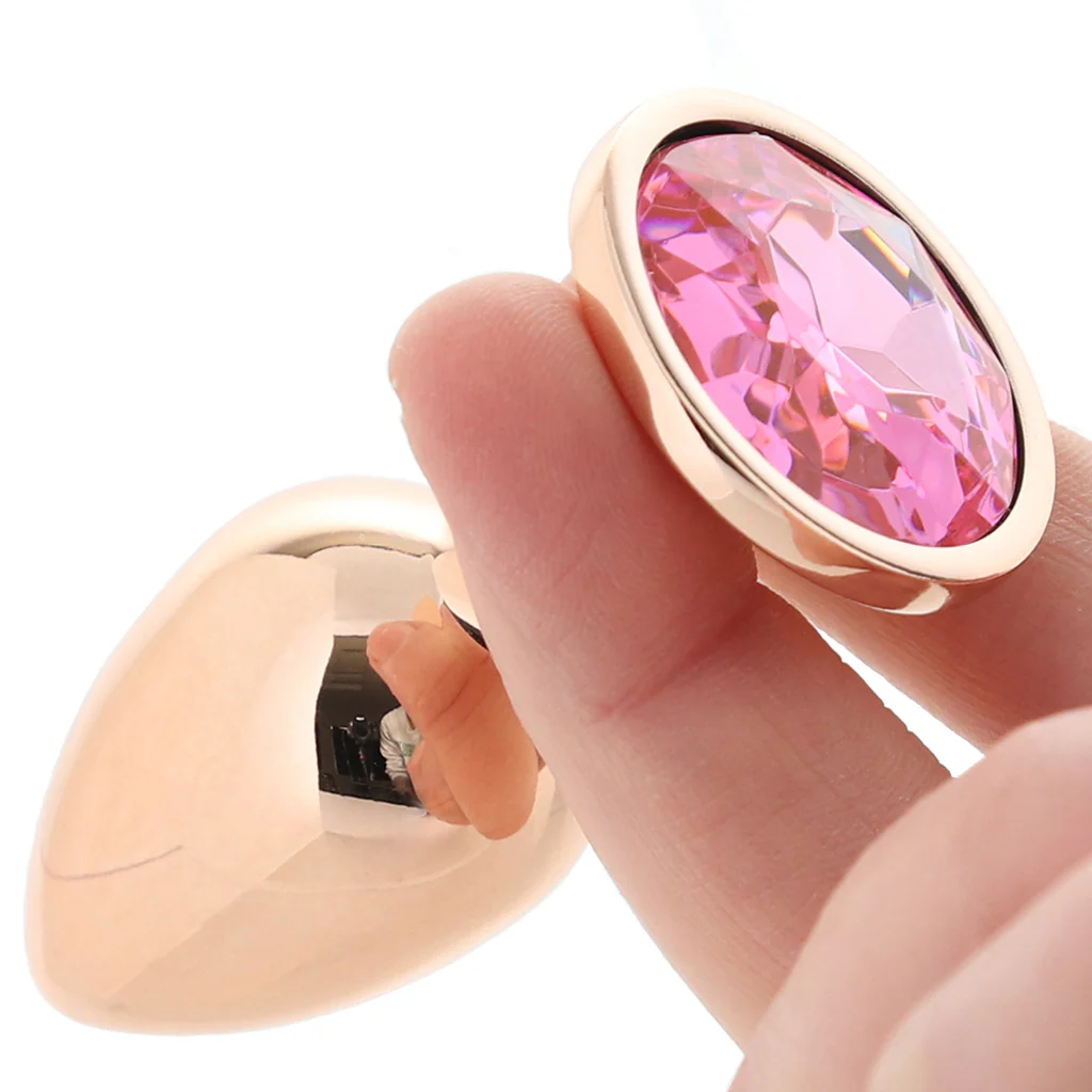 Rear Assets Round Gem Metal Plug Kit in Rose - Image 4