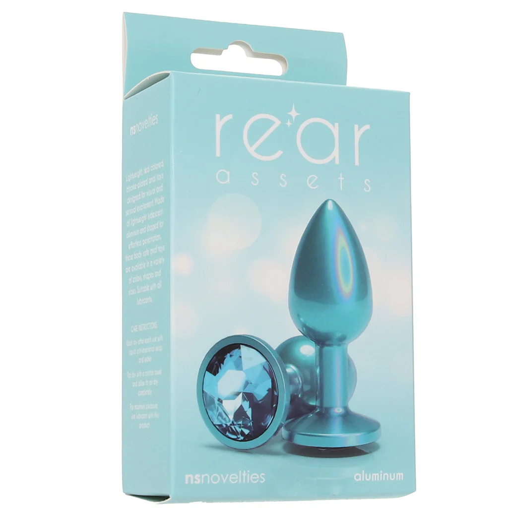 Rear Assets Small Metal Butt Plug in Teal - Image 9