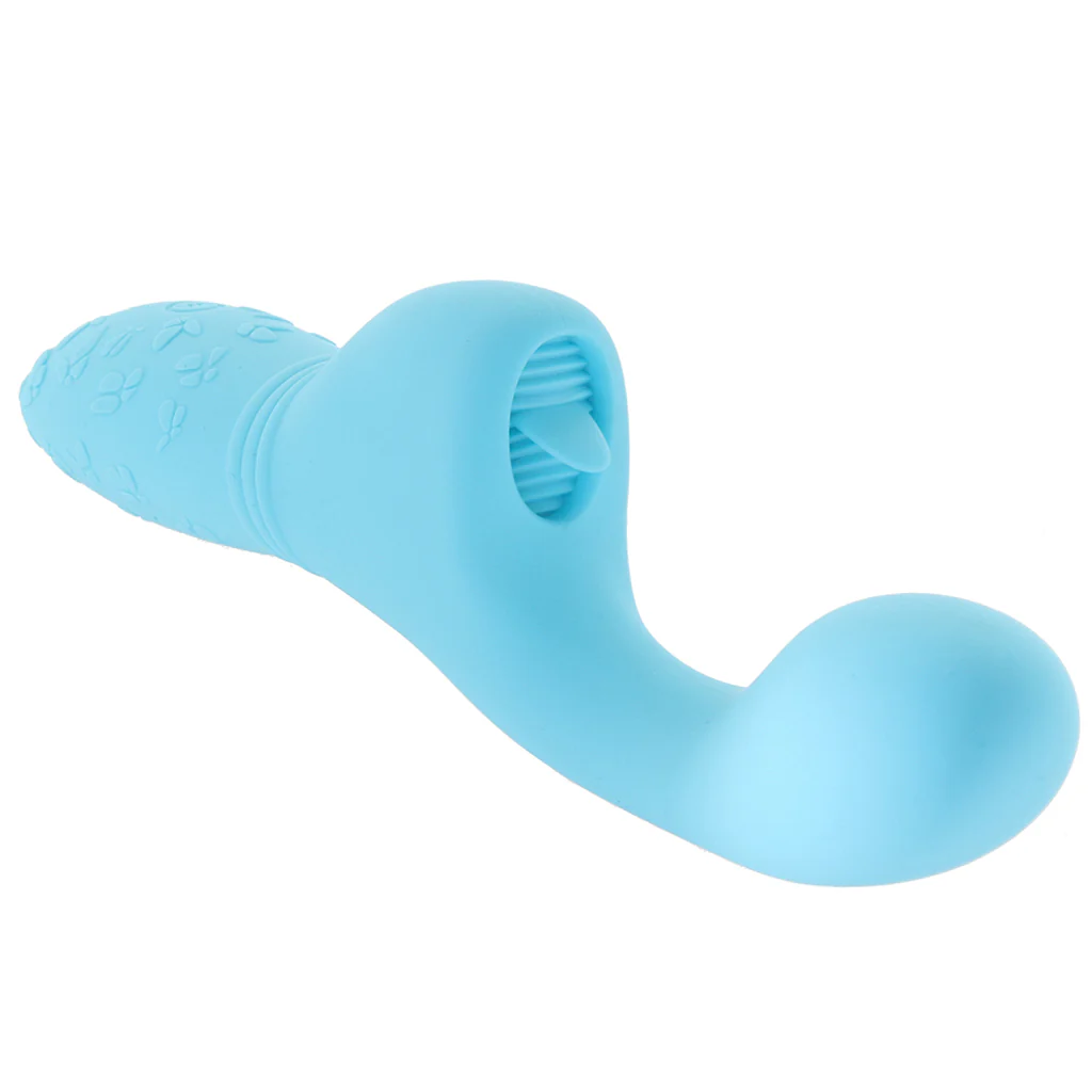 Rechargeable Butterfly Kiss Flicker Vibrator in Blue - Image 2