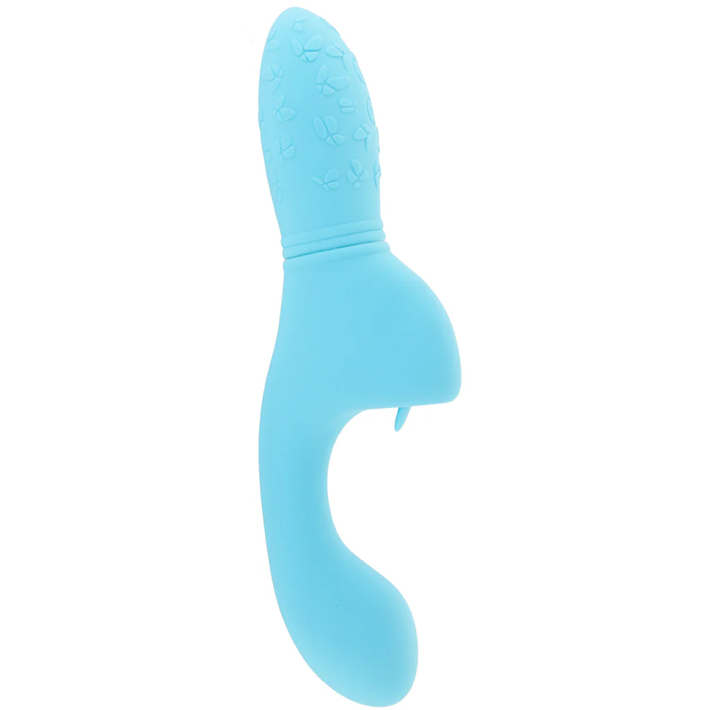 Rechargeable Butterfly Kiss Flicker Vibrator in Blue - Image 3
