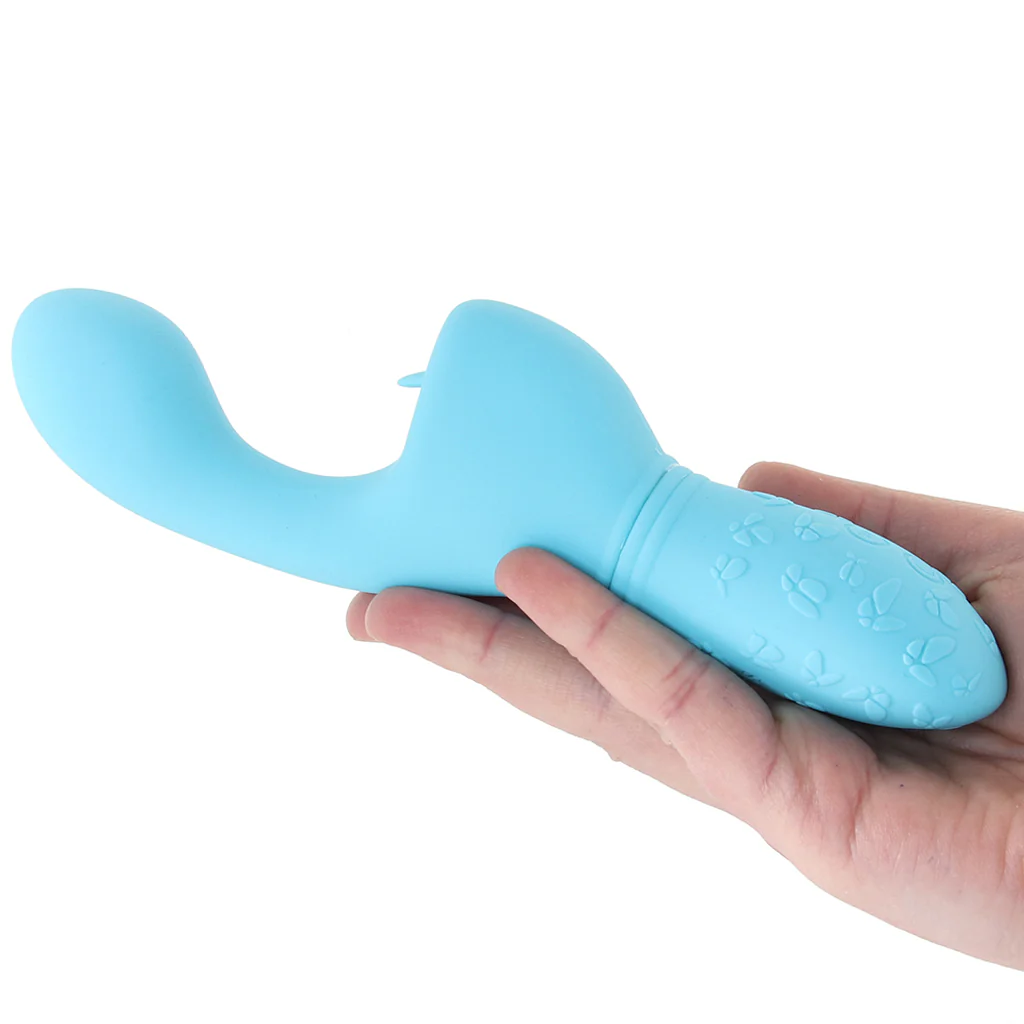 Rechargeable Butterfly Kiss Flicker Vibrator in Blue - Image 4