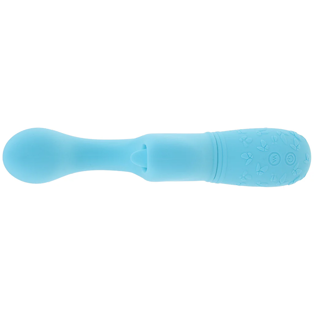Rechargeable Butterfly Kiss Flicker Vibrator in Blue - Image 5