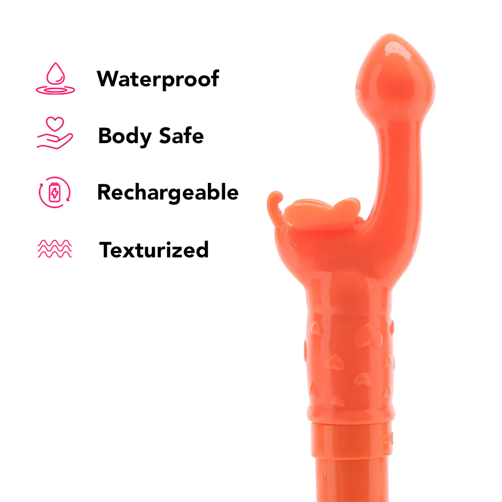Rechargeable Butterfly Kiss Vibe in Orange - Image 3