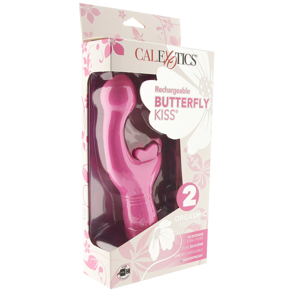 Rechargeable Butterfly Kiss Vibrator in Pink - Image 6