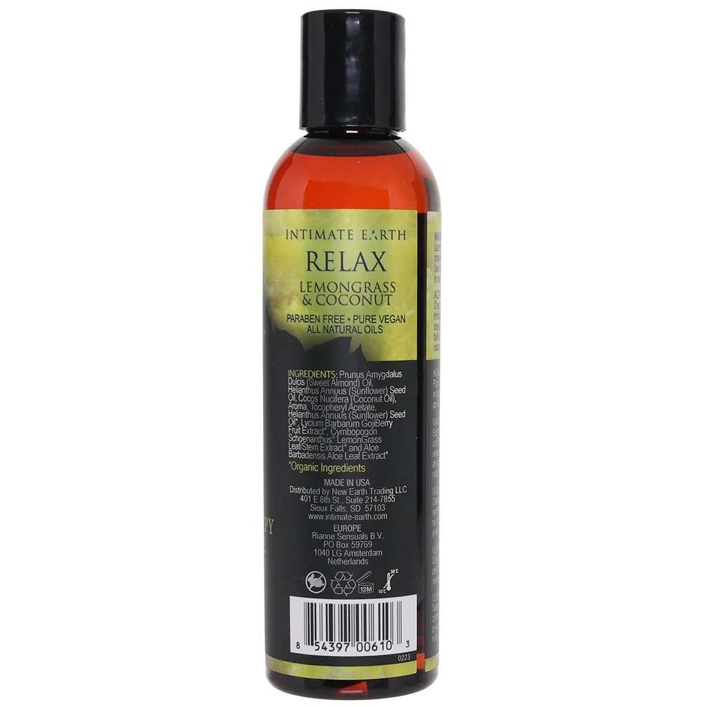 Relax Massage Oil 4oz/120ml in Lemongrass & Coconut - Image 9