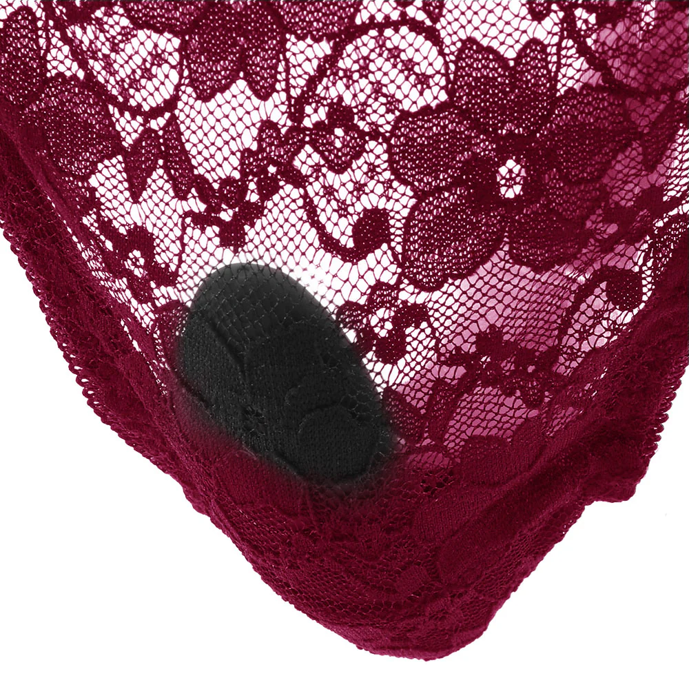 Remote Control Burgundy Lace Thong  & Vibe Set XL - Image 3