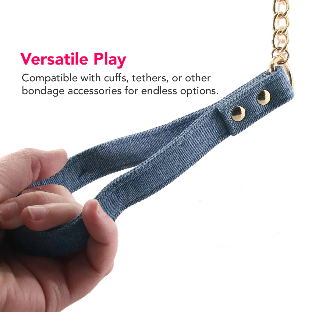 Ride 'Em Denim Collar With Leash - Image 5