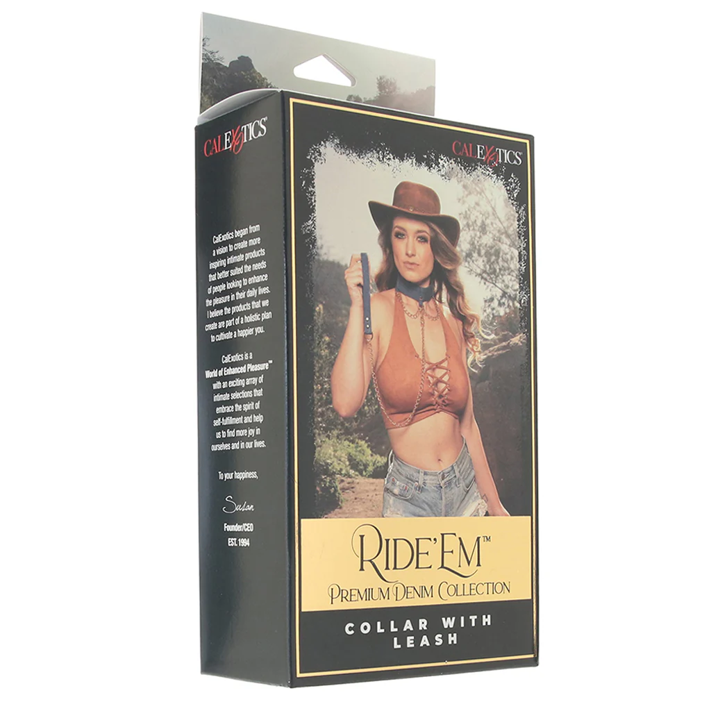 Ride 'Em Denim Collar With Leash - Image 6