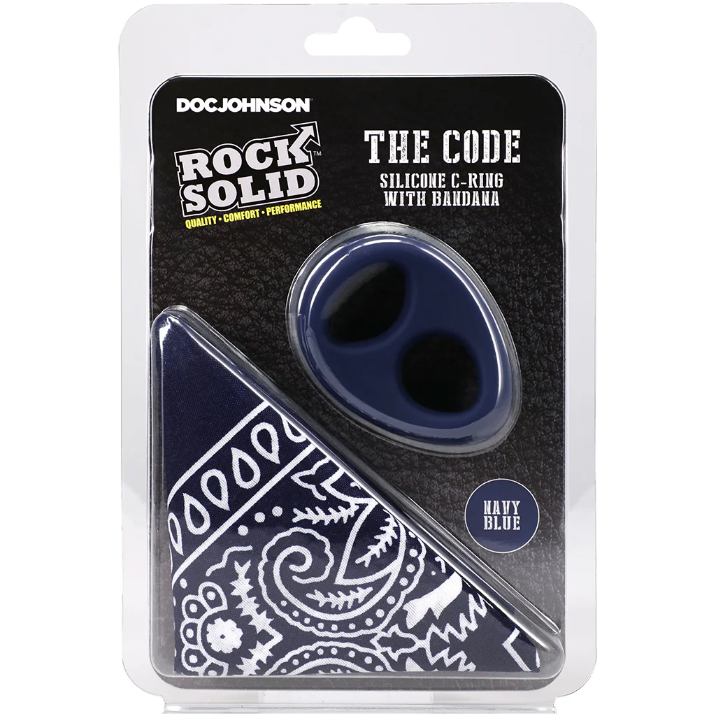 Rock Solid The Code C-Ring and Bandana Set in Navy Blue - Image 9