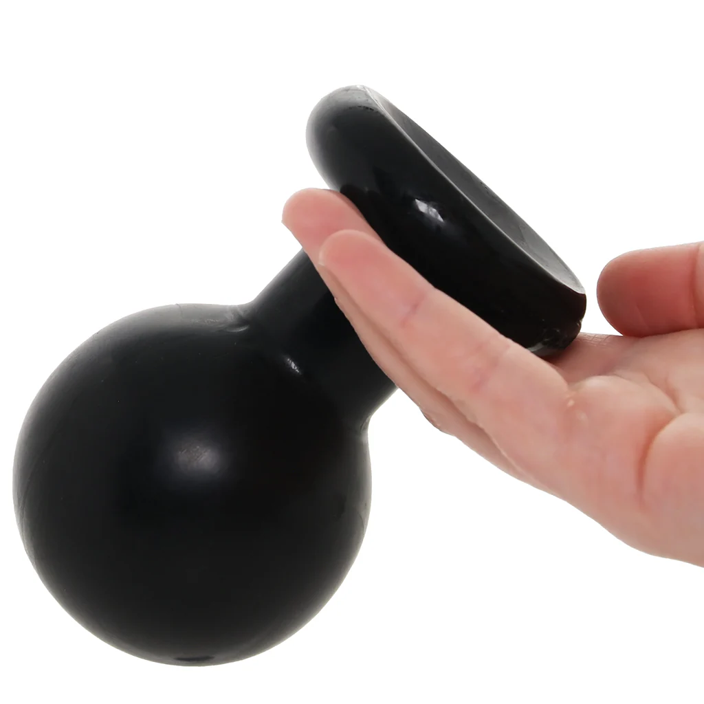 The Classic Large Round Butt Plug in Black - Image 6