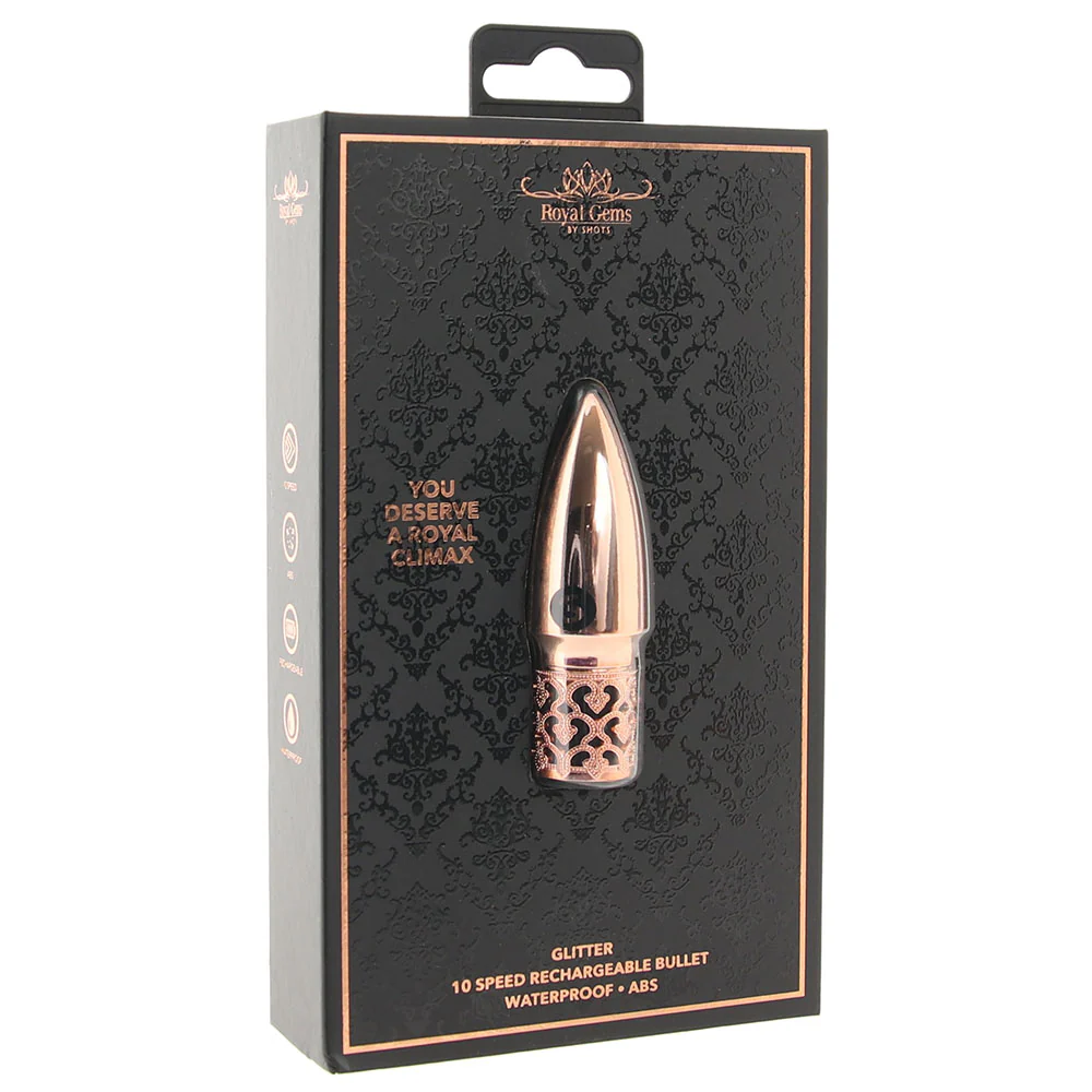 Royal Gems Glitter Bullet Vibe in Rose Gold - Image 6