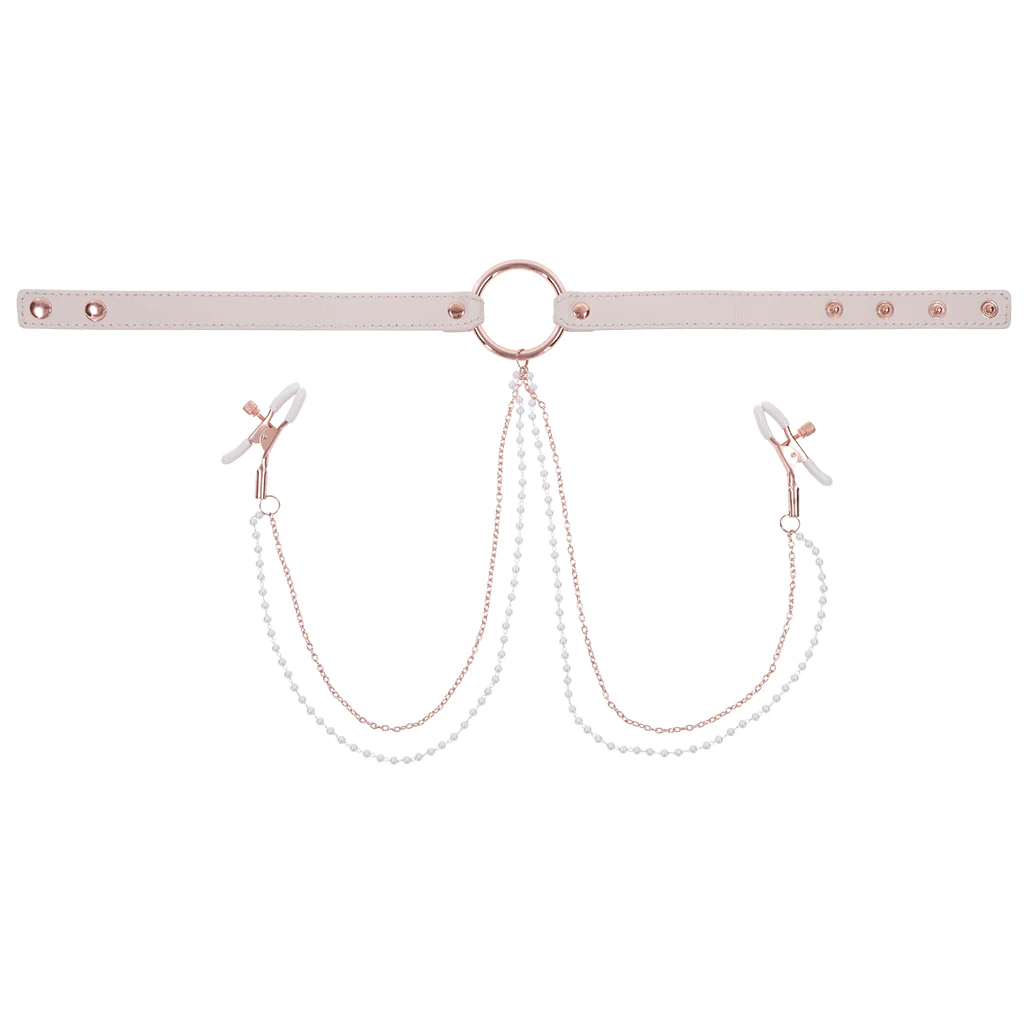 S&M Peaches 'n CreaMe Collar with Nipple Clamps - Image 5