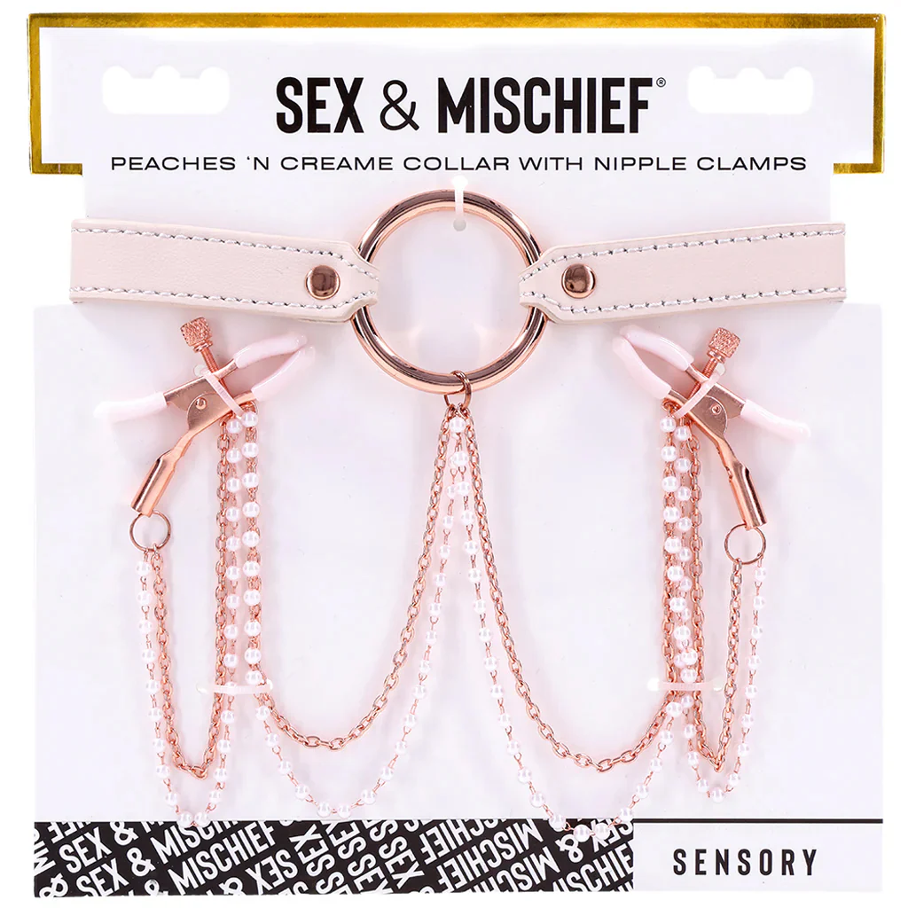 S&M Peaches 'n CreaMe Collar with Nipple Clamps - Image 8