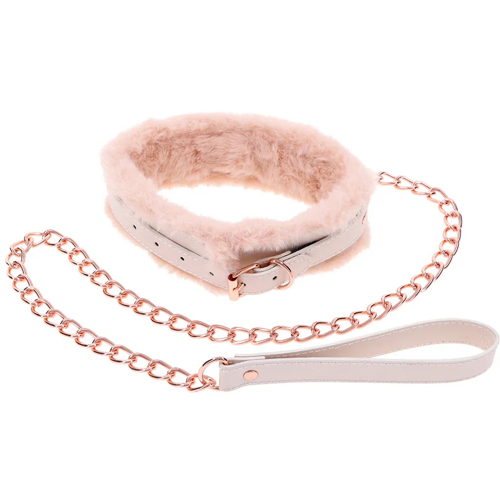 S&M Peaches 'n CreaMe Fur Collar and Leash - Image 2