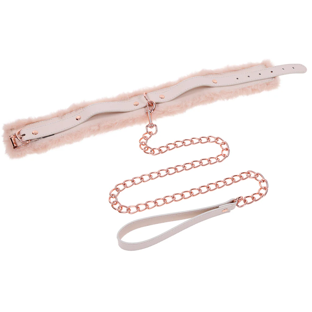 S&M Peaches 'n CreaMe Fur Collar and Leash - Image 3