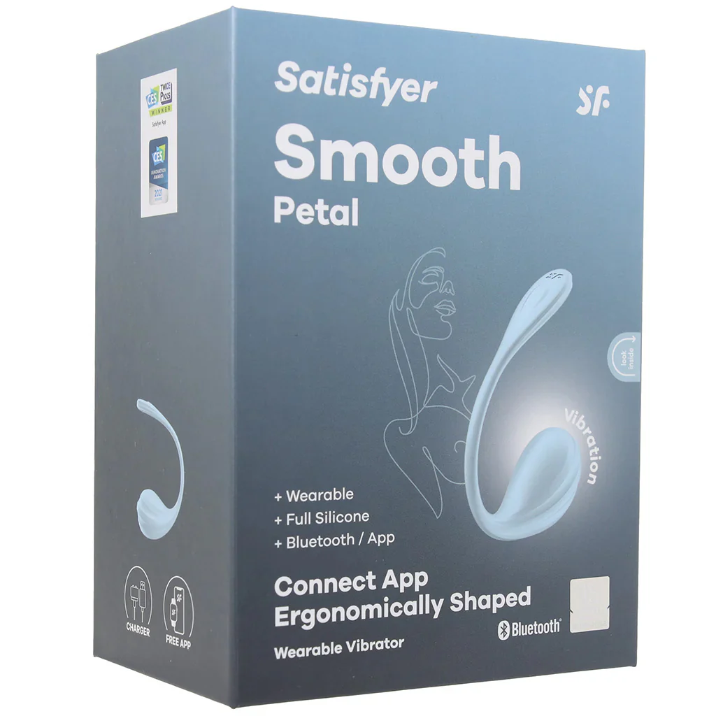 Satisfyer Smooth Petal Wearable Vibe in Light Blue - Image 9