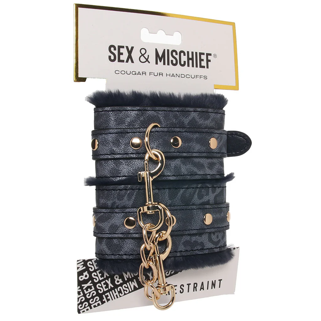 Sex & Mischief Cougar Fur Handcuffs - Image 6
