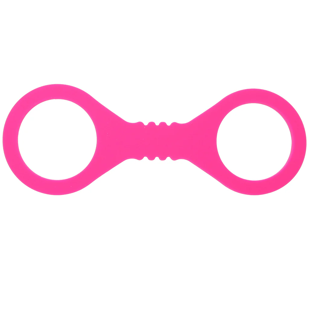 Sex & Mischief Hot Pink Silicone Cuffs in Small - Image 3